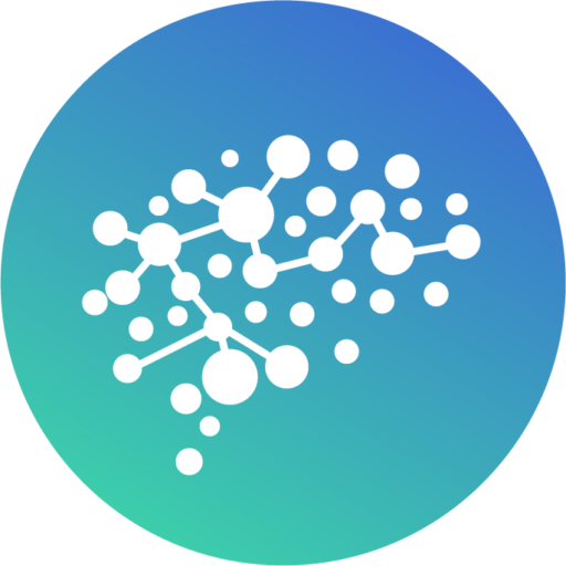 Le logo de l'entreprise A.F GENESE, représenté par un réseau de neurones blanches à l'intérieur d'un cercle en dégradé de bleu.